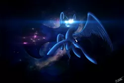 Size: 4500x3000 | Tagged: safe, artist:ultimiant, derpibooru import, princess luna, crystal, glowing eyes, solo