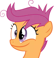 Size: 5000x5430 | Tagged: absurd resolution, artist:stayeend, bust, derpibooru import, excited, happy, insanity, messy mane, portrait, safe, scootaloo, simple background, solo, transparent background, vector