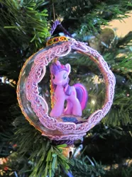 Size: 771x1036 | Tagged: artist:dragonwolfrooke, christmas, derpibooru import, irl, ornament, photo, safe, toy, tree, twilight sparkle