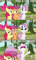 Size: 374x621 | Tagged: apple bloom, comic, cutie mark crusaders, derpibooru import, image macro, one bad apple, safe, scootaloo, sweetie belle