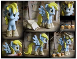 Size: 1257x960 | Tagged: safe, artist:nazegoreng, derpibooru import, derpy hooves, pegasus, pony, custom, female, irl, mare, muffin, nightmare night, paper bag wizard, paper bags, photo, toy