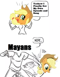 Size: 500x637 | Tagged: 2012 phenomenon, apocalypse, applejack, comic, derpibooru import, edit, mayan apocalypse, punch, safe