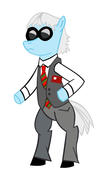 Size: 1197x2038 | Tagged: safe, artist:jewelsfriend, derpibooru import, ponified, pony, bipedal, clothes, dr. strangelove, konami, metal gear, peace walker, suit, sunglasses, vest