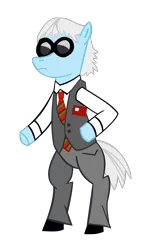 Size: 1197x2038 | Tagged: safe, artist:jewelsfriend, derpibooru import, ponified, pony, bipedal, clothes, dr. strangelove, konami, metal gear, peace walker, suit, sunglasses, vest