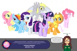 Size: 2304x1539 | Tagged: achievement, achievement unlocked, applejack, artist:dragon-fangx, derpibooru import, derpy hooves, fluttershy, pinkie pie, rainbow dash, rarity, rule 63, safe, transformation, transgender transformation, twilight sparkle