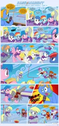 Size: 1225x2616 | Tagged: safe, artist:sorcerushorserus, derpibooru import, baby ribbs, brolly, derpy hooves, firefly, rainbow dash, surprise, whitewash, oc, pegasus, pony, comic:dash academy, argie ribbs, comic, female, g1, g1 to g4, generation leap, male, mare, stallion