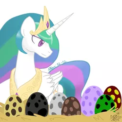 Size: 1000x1000 | Tagged: 12 days of christmas, artist:bossboi, derpibooru import, egg, nest, princess celestia, safe, twelve days of christmas