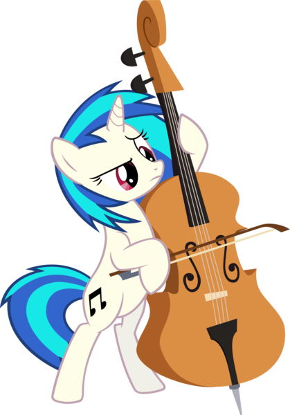 Size: 2289x3281 | Tagged: safe, artist:shinodage, derpibooru import, vinyl scratch, pony, unicorn, bipedal, cello, cutie mark, female, hooves, horn, mare, musical instrument, simple background, solo, transparent background, vector