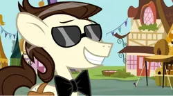 Size: 1152x641 | Tagged: safe, derpibooru import, edit, edited screencap, screencap, gizmo, putting your hoof down, glasses, solo, sunglasses, swag