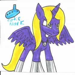 Size: 608x608 | Tagged: safe, artist:cmara, derpibooru import, oc, unofficial characters only, alicorn, pony, alicorn oc, musical instrument, ocarina, traditional art