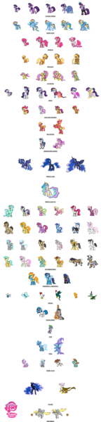 Size: 600x2500 | Tagged: safe, artist:kevfin, derpibooru import, apple bloom, applejack, babs seed, berry punch, berryshine, big macintosh, bon bon, braeburn, carrot top, cheerilee, cloudchaser, cranky doodle donkey, daisy, daring do, derpy hooves, diamond tiara, doctor whooves, fancypants, fleur-de-lis, flitter, fluttershy, gilda, golden harvest, gummy, lightning dust, lily, lily valley, lucky clover, lyra heartstrings, mercury, milky way, minuette, nightmare moon, octavia melody, peewee, pinkie pie, pipsqueak, princess cadance, princess celestia, princess luna, rainbow dash, roseluck, scootaloo, shining armor, silver spoon, snips, soarin', spike, spitfire, starry eyes (character), sunshower raindrops, sweetie belle, sweetie drops, time turner, trixie, twilight sparkle, twinkleshine, vinyl scratch, wild fire, zecora, alicorn, butterfly, chicken, cockatrice, donkey, dragon, earth pony, gryphon, parasprite, pegasus, pony, unicorn, zebra, alicorn amulet, clothes, costume, dress, everypony, flower trio, mane six, pixel art, shadowbolts, shadowbolts costume, simple background, sprite, transparent background
