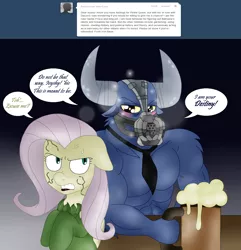 Size: 1950x2020 | Tagged: artist:blackbewhite2k7, bane, batman, beer, crossover, derpibooru import, drunk, female, flutterbitch, fluttershy, ironshy, iron will, male, parody, poison ivy, safe, shipping, shipping denied, straight, the dark knight rises