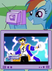 Size: 563x771 | Tagged: exploitable meme, rainbow dash, safe, static shock, tv meme