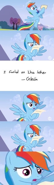 Size: 500x1701 | Tagged: exploitable meme, fart joke, letter, letter meme, meme, princess celestia, rainbow dash, safe, wonderbolts academy