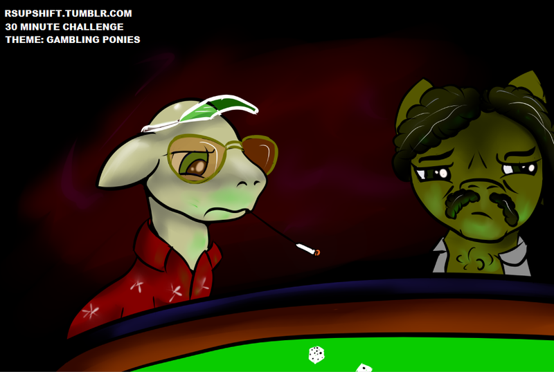 Size: 991x667 | Tagged: 30 minute art challenge, artist:ragingsemi, derpibooru import, dr gonzo, fear and loathing in las vegas, gambling, ponified, raoul duke, safe