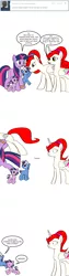 Size: 600x2400 | Tagged: safe, artist:dekomaru, derpibooru import, twilight sparkle, oc, oc:astra, oc:aurora, oc:nebula, oc:nova, alicorn, pony, unicorn, tumblr:ask twixie, alicorn oc, ask, baby, baby pony, colt, comic, diaper, female, filly, magical lesbian spawn, male, offspring, parent:trixie, parent:twilight sparkle, parents:twixie, simple background, tumblr, white background