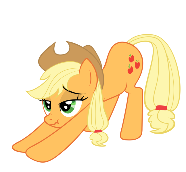 Size: 2000x1854 | Tagged: applejack, derpibooru import, iwtcird, meme, safe, scrunchy face, simple background, solo, stretch, transparent background, vector