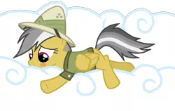 Size: 1423x900 | Tagged: artist:drumblastingquilava, blushing, cloud, daring do, derpibooru import, safe, simple background, solo, transparent background, vector