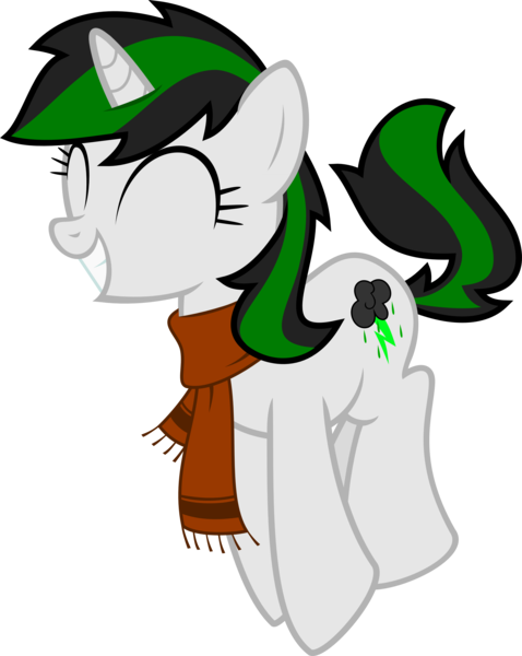 Size: 3156x3961 | Tagged: safe, artist:crimsonlynx97, derpibooru import, oc, oc:green thunder, unofficial characters only, clothes, scarf, simple background, solo, transparent background, vector