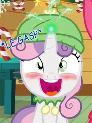 Size: 326x436 | Tagged: safe, artist:jan, derpibooru import, sweetie belle, pony, unicorn, ask the crusaders, blushing, female, filly, gasp, horn, horngasm, le, le gasp, magic, solo, sparking horn