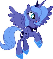 Size: 5183x5716 | Tagged: safe, artist:sunran80, derpibooru import, princess luna, alicorn, pony, absurd resolution, crown, female, happy, hoof shoes, jewelry, mare, open mouth, peytral, regalia, s1 luna, simple background, solo, transparent background, vector