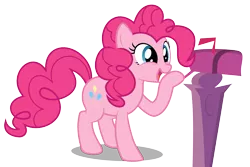 Size: 5330x3570 | Tagged: artist:abydos91, derpibooru import, mailbox, pinkie pie, safe, simple background, solo, transparent background, vector