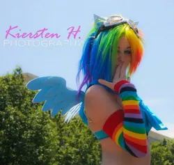 Size: 720x683 | Tagged: artist:electrokittenz, cosplay, derpibooru import, human, irl, irl human, photo, rainbow dash, safe, solo