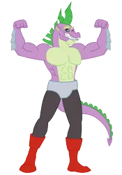 Size: 1400x2000 | Tagged: anthro, artist:animartdream, beefspike, derpibooru import, kinnikuman, male, older, older spike, parody, safe, simple background, solo, spike, transparent background