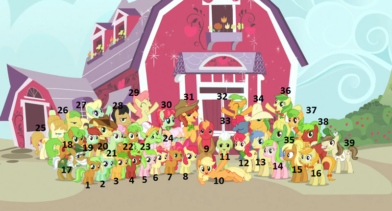 Size: 1362x735 | Tagged: safe, derpibooru import, apple bloom, apple brown betty, apple bumpkin, apple cinnamon, apple cobbler, apple crumble, apple dazzle, apple dumpling, apple fritter, apple honey, apple leaves, apple mint, apple rose, apple split, apple squash, apple strudel, apple tarty, apple top, applejack, aunt orange, auntie applesauce, babs seed, big macintosh, braeburn, bushel, candy apples, crimson gala, florina tart, gala appleby, golden delicious, granny smith, half baked apple, hayseed turnip truck, hoss, jonagold, liberty belle, marmalade jalapeno popette, mosely orange, perfect pie, pink lady, red delicious, red gala, red june, sweet tooth, uncle orange, wensley, earth pony, pony, unicorn, apple family reunion, apple, apple family, apple family member, male, orange wafer, reference sheet, stallion, the oranges