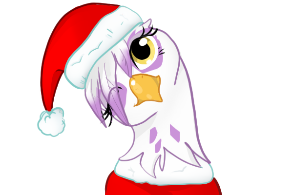 Size: 600x400 | Tagged: safe, artist:umiaq, derpibooru import, gilda, gryphon, christmas, christmas ponies, female, hat, image, one eye closed, png, santa hat, simple background, solo, transparent background, wink