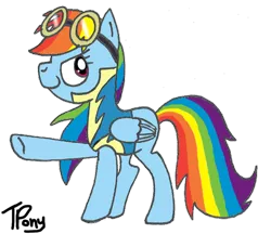 Size: 600x518 | Tagged: artist:twitterfulpony, derpibooru import, rainbow dash, safe, wonderbolt trainee uniform