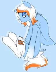 Size: 920x1180 | Tagged: safe, artist:snofu, derpibooru import, oc, oc:cozy cotton, unofficial characters only, pony, clothes, pose, socks, solo, sweet, wings
