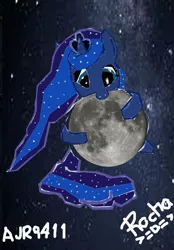 Size: 745x1071 | Tagged: safe, artist:ajr9411, derpibooru import, princess luna, moon, solo, tangible heavenly object