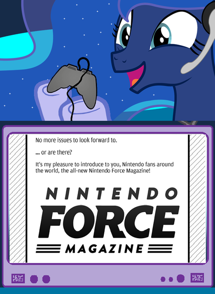 Size: 563x769 | Tagged: derpibooru import, exploitable meme, gamer luna, gamer meme, magazine, meme, nintendo, nintendo force, nintendo power, obligatory pony, princess luna, safe, tv meme