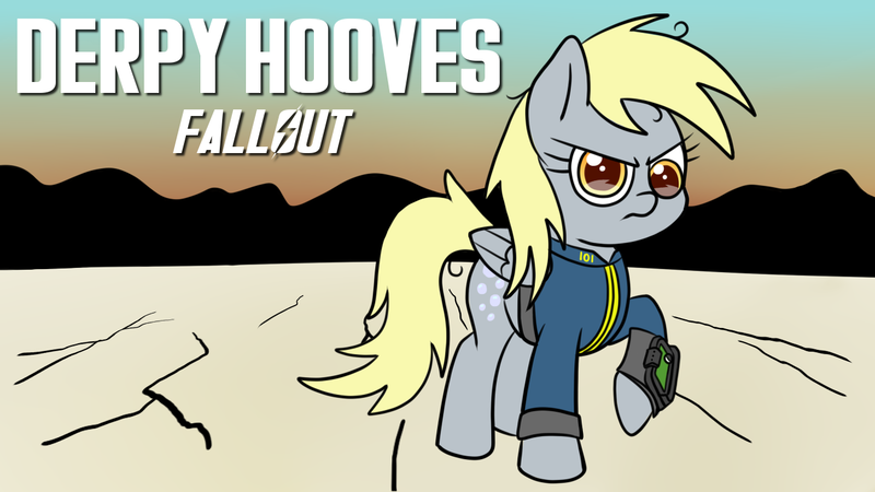 Size: 1366x768 | Tagged: safe, artist:scramjet747, derpibooru import, derpy hooves, pegasus, pony, crossover, fallout, female, mare