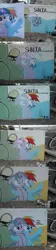 Size: 900x4050 | Tagged: safe, artist:shinodage, derpibooru import, rainbow dash, twilight sparkle, graffiti, photo, progress, traditional art