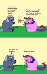 Size: 626x997 | Tagged: 2 panel comic, artist:fortune, bella the mare, blood, cannibalism, comic, crying, death, decapitated, decapitation, derpibooru import, fluffy pony, fluffy pony foals, fluffy pony grimdark, foal abuse, grimdark, severed head