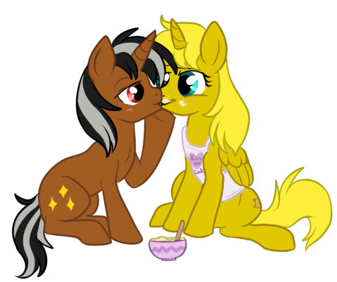 Size: 479x402 | Tagged: safe, artist:lulubell, derpibooru import, oc, oc:star sparkler, oc:ticket, unofficial characters only, alicorn, pony, alicorn oc, female, kissing, male, shipping, simple background, straight, ticketsparkler, transparent background