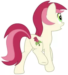 Size: 850x937 | Tagged: derpibooru import, plot, raised leg, roseluck, safe, simple background, solo, vector, white background