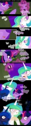 Size: 600x2433 | Tagged: artist:falleninthedark, comic, derpibooru import, discord, princess celestia, princess luna, safe, the chaotic and the regretful, twilight sparkle