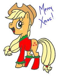 Size: 553x721 | Tagged: applejack, artist:twitterfulpony, christmas, clothes, coat, derpibooru import, safe, socks