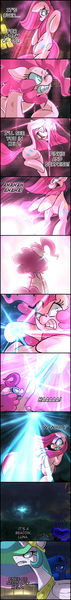 Size: 610x5155 | Tagged: artist:uc77, ask hotblooded pinkie, comic, derpibooru import, energy blast, hotblooded pinkie pie, pinkamena diane pie, pinkie pie, princess celestia, princess luna, safe