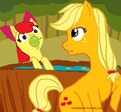 Size: 487x450 | Tagged: 30 minute art challenge, apple, apple bloom, applejack, artist:luinbariel, derpibooru import, safe