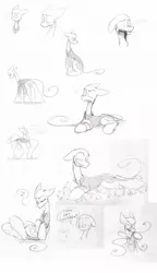 Size: 678x1177 | Tagged: artist:the--cloudsmasher, safe, sketch dump, slenderman, slendermane, slenderpony