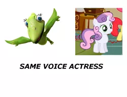 Size: 913x694 | Tagged: claire corlett, derpibooru import, dinosaur train, exploitable meme, meme, safe, same voice actor, sweetie belle, tiny pteranodon