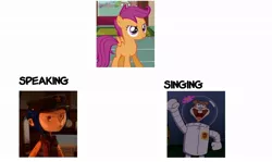 Size: 982x585 | Tagged: safe, derpibooru import, scootaloo, cathlen gawlich, coraline, exploitable meme, from ponibooru, german, germany, image, jpeg, luisa wietzorek, meme, same voice actor, sandy cheeks, spongebob squarepants, text