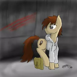 Size: 600x600 | Tagged: artist:ravetuba, cry of fear, derpibooru import, grimdark, ponified, simon henriksson