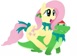 Size: 867x634 | Tagged: artist:giantsquidie, derpibooru import, dinosaur, fluttershy, safe