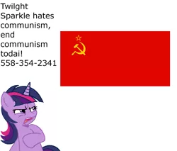 Size: 1500x1275 | Tagged: anti-communism, communism, ew gay, flag, mouthpiece, phone number, politics, safe, soviet union, support, text