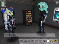 Size: 600x450 | Tagged: anna navarre, augmented, bon bon, deus ex, edit, gunther hermann, human, lyra heartstrings, safe, sweetie drops, vending machine